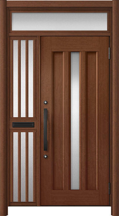 リシェント 玄関ドア3 C12N 片袖（飾り中桟付ポスト付）ランマ付