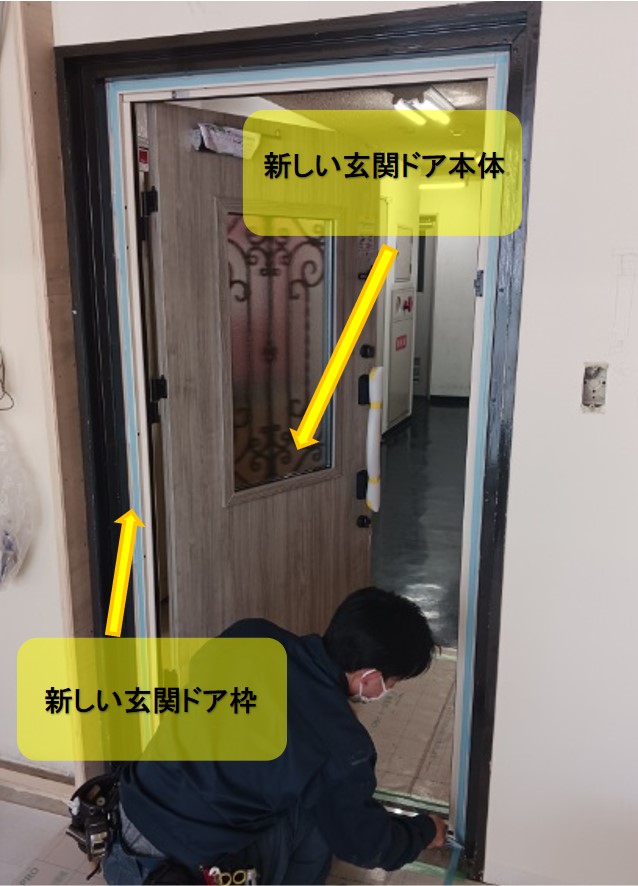 吹田市耐久性は高いけどとても重たい玄関片開きドアなので取替てほしい