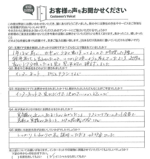 【親子ドア】S様邸（大阪府）