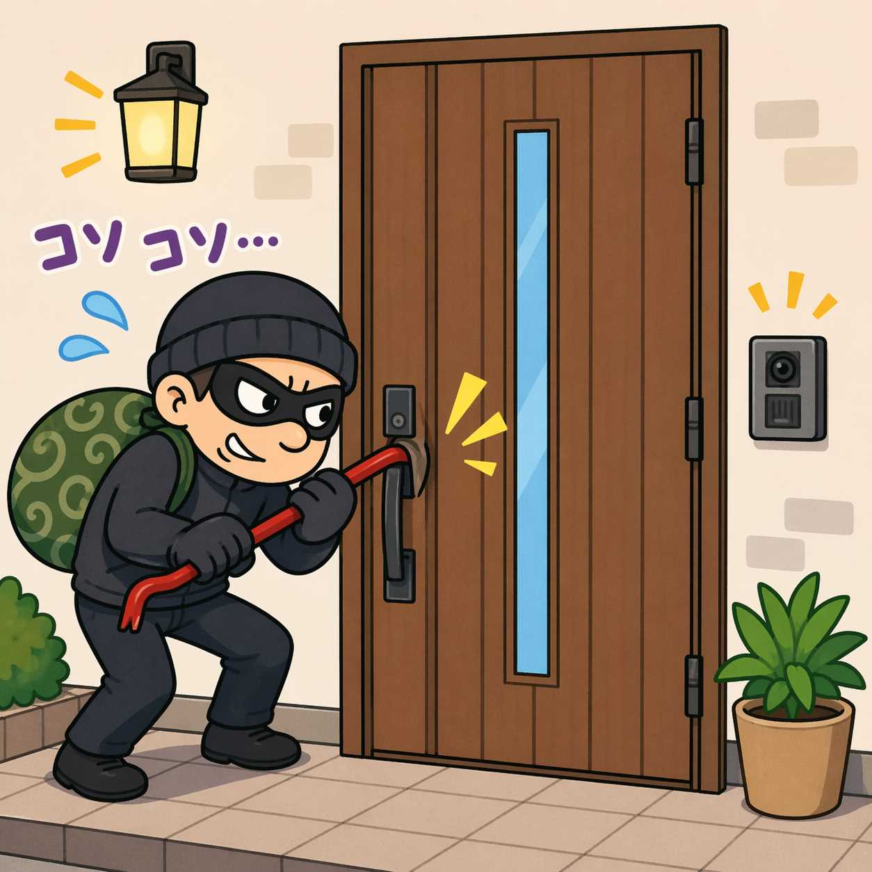 玄関ドアの防犯のガラスで空き巣対策！選び方と注意点