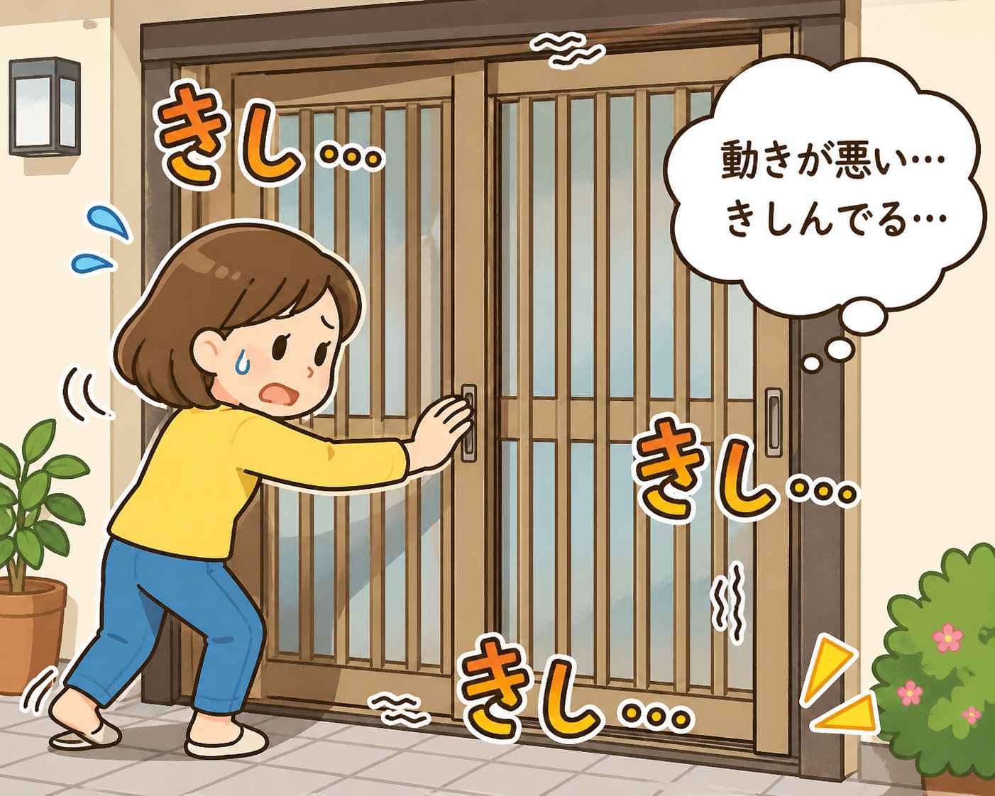 玄関引戸の戸車と修理とは？失敗しないための考え方と注意点を解説