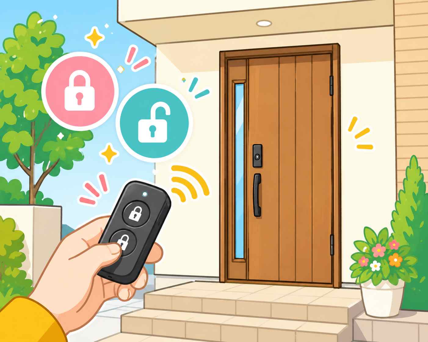 YKKAPドアリモ玄関ドアD30のスマートコントロールキーについて解説！リフォームで電気錠を導入すべき理由