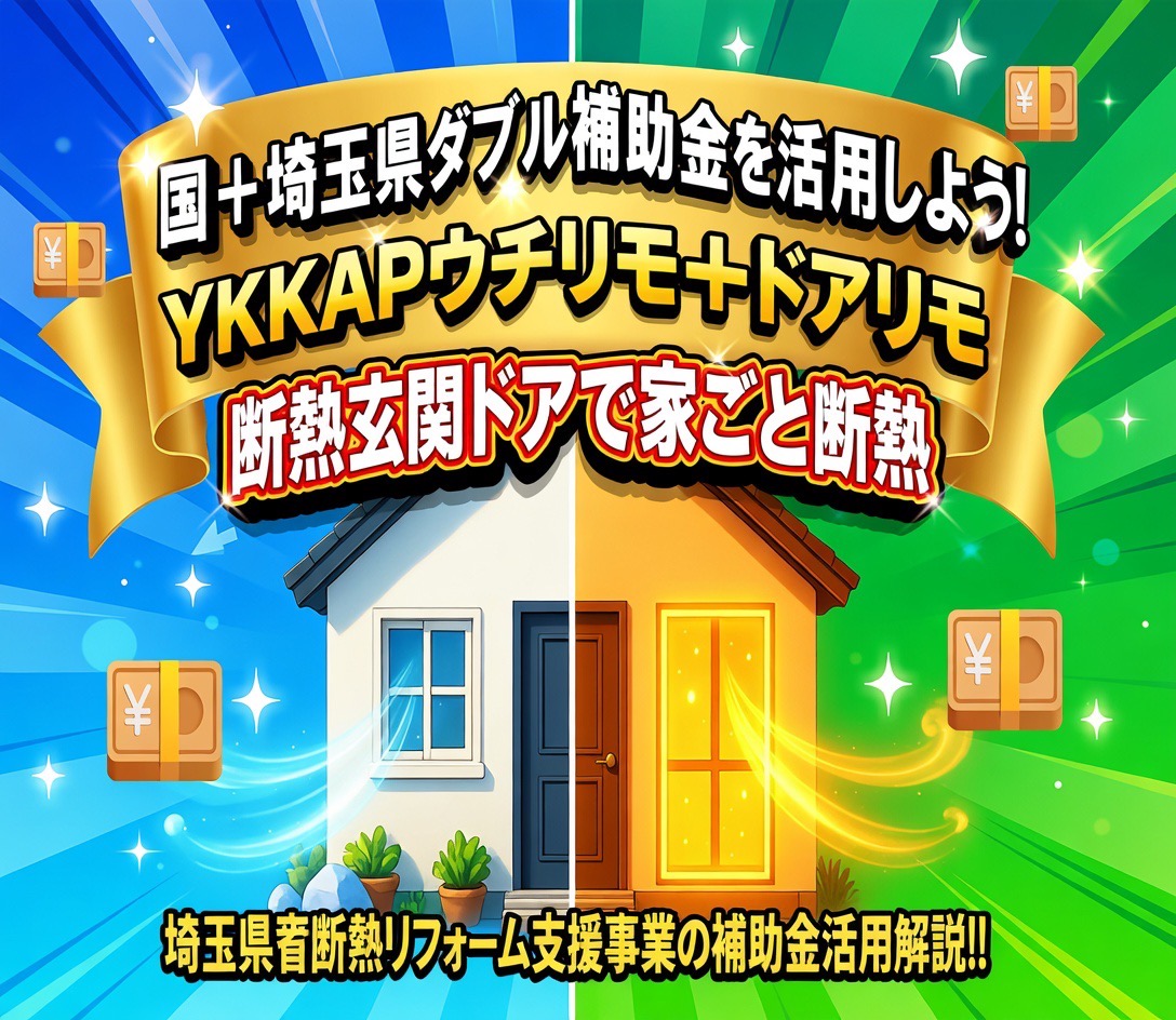 加須市の皆さま、【2026年はW補助金で超お得🔥】国＋埼玉県で窓＆玄関断熱リフォームが今がチャンス