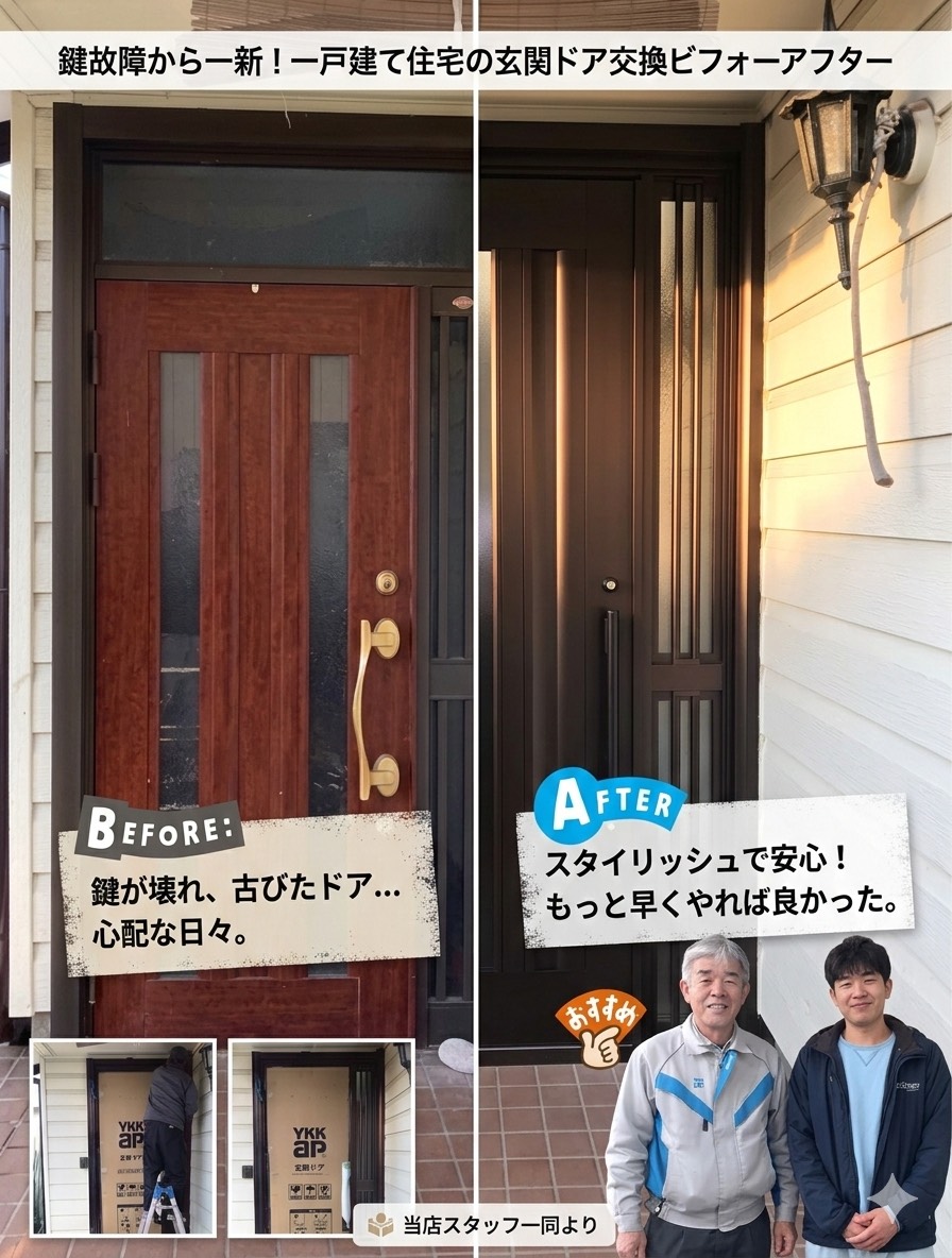 幸手市の皆さま、玄関リフォーム！アルミドアのメリット・デメリット｜断熱玄関ドアとどっちがお得？🤔✨