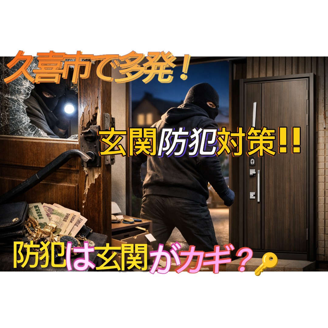【防犯注意】久喜市で窓破りの連続侵入事件…今すぐできる玄関防犯対策🚪