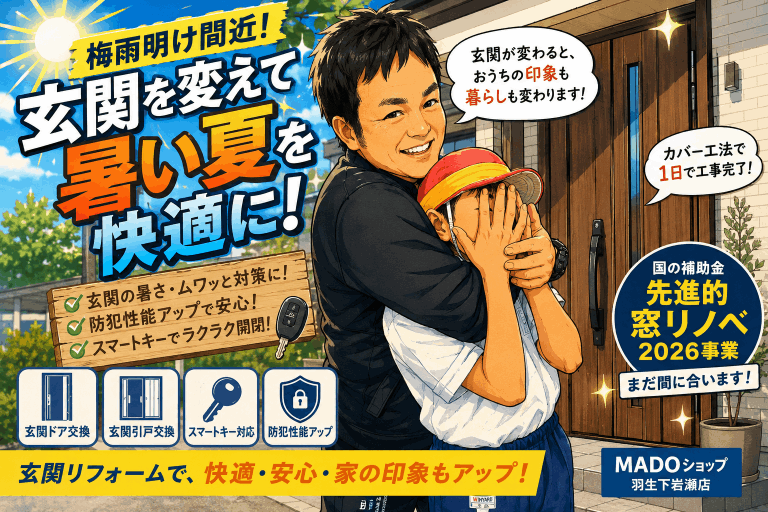 【埼玉の夏対策】梅雨明け間近☀️暑さ対策は「窓」だけじゃない！玄関も要チェック🚪🔥