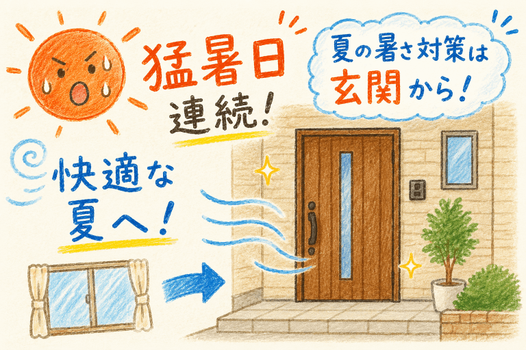 【埼玉県行田市】夏休み前なのに猛暑日連続！？🥵寝苦しい夜の暑さ対策は「玄関」がポイント！