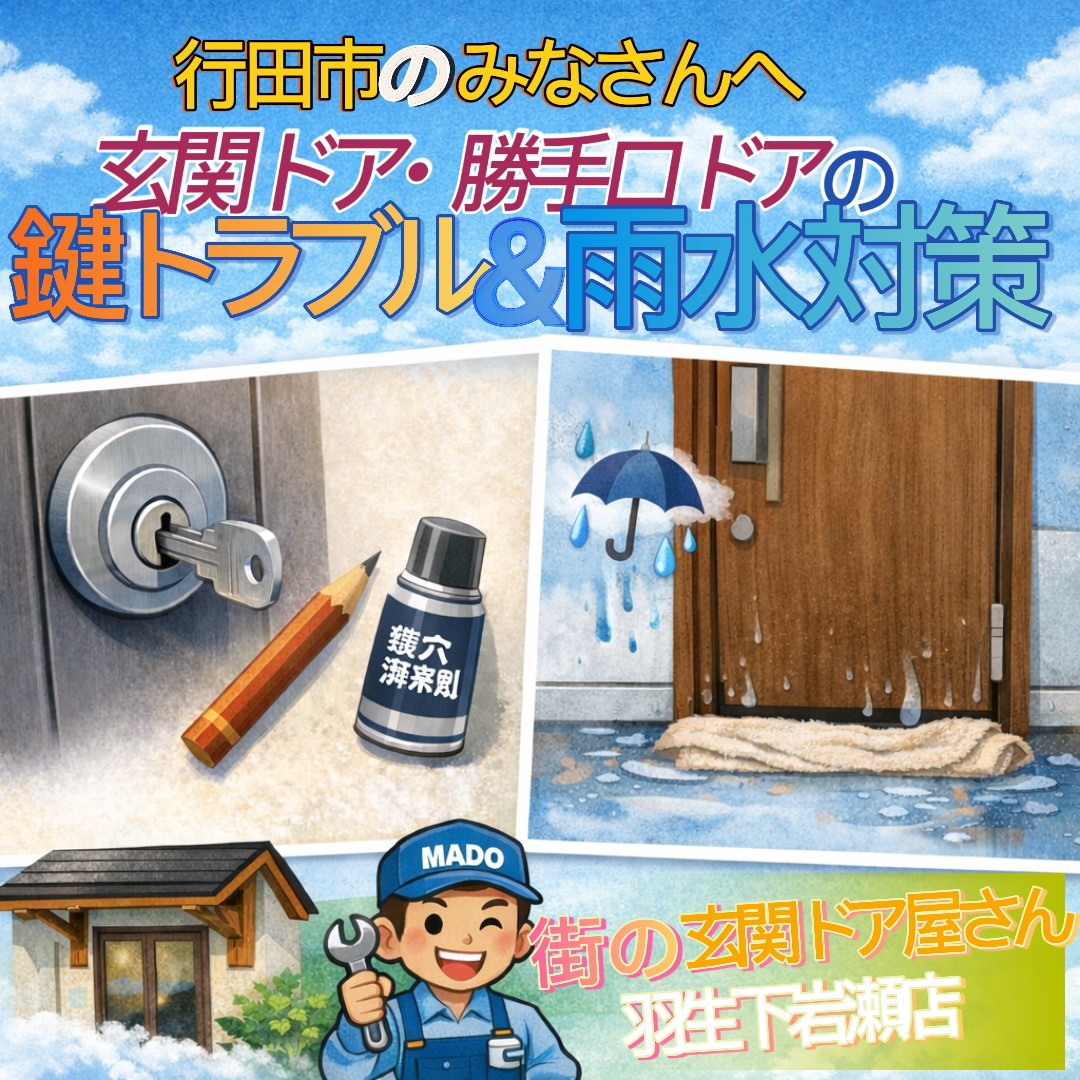 【行田市】玄関ドア・勝手口ドアの鍵トラブル＆雨水対策🚪🔑快適に使うためのポイント解説