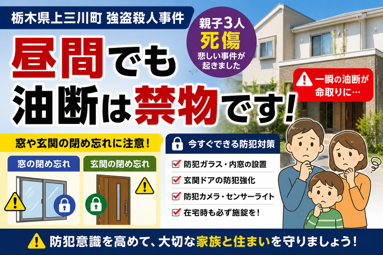 【防犯意識を今一度】栃木県上三川町で発生した強盗殺人事件…玄関から始める防犯対策
