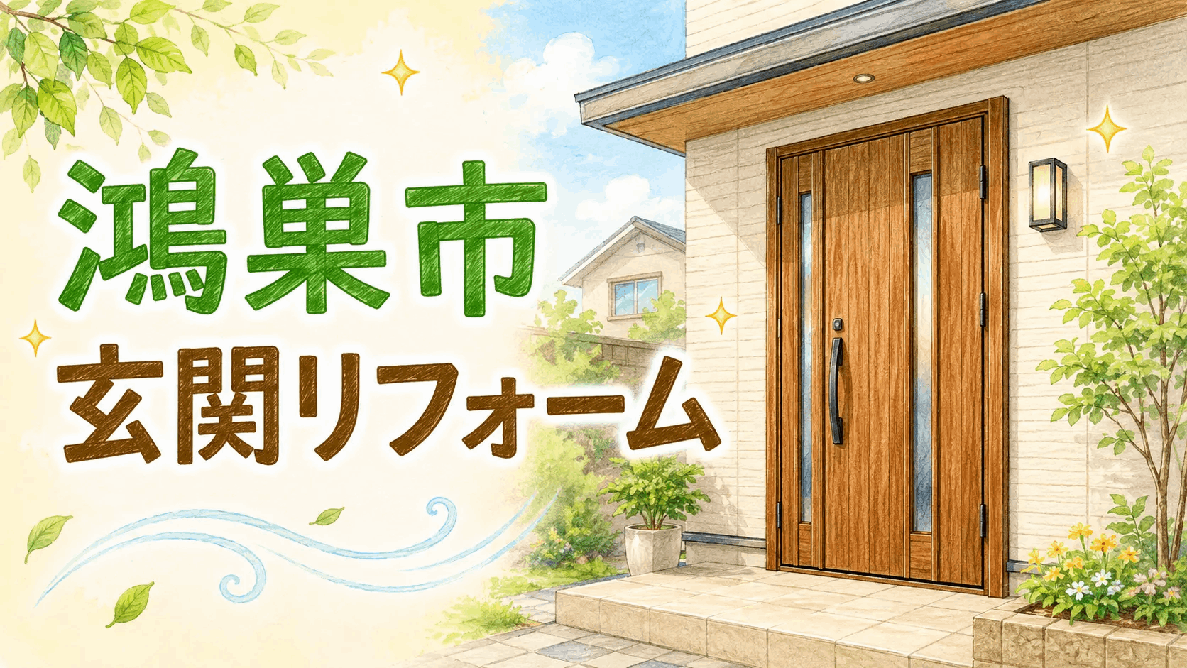 【埼玉県鴻巣市】玄関ドアの暑さ・寒さ・防犯対策！1日でできる玄関リフォーム🚪✨