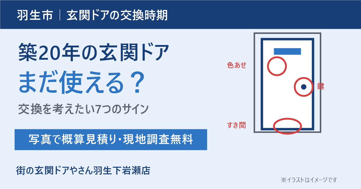 築20年を過ぎた玄関ドア、まだ使える？羽生市で交換を考えたい7つのサイン｜修理と交換の分かれ目
