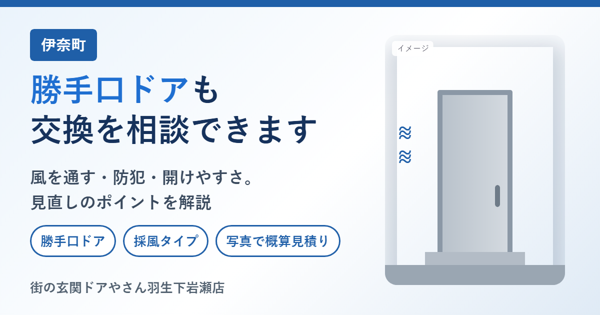 伊奈町で勝手口ドアの交換をお考えの方へ｜風通し・防犯・開けやすさを見直すポイント