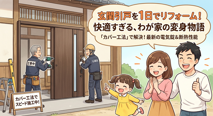 ガタつき解消だけじゃない！最新の玄関引戸カバー工事で手に入る「断熱・防犯・先進キー」