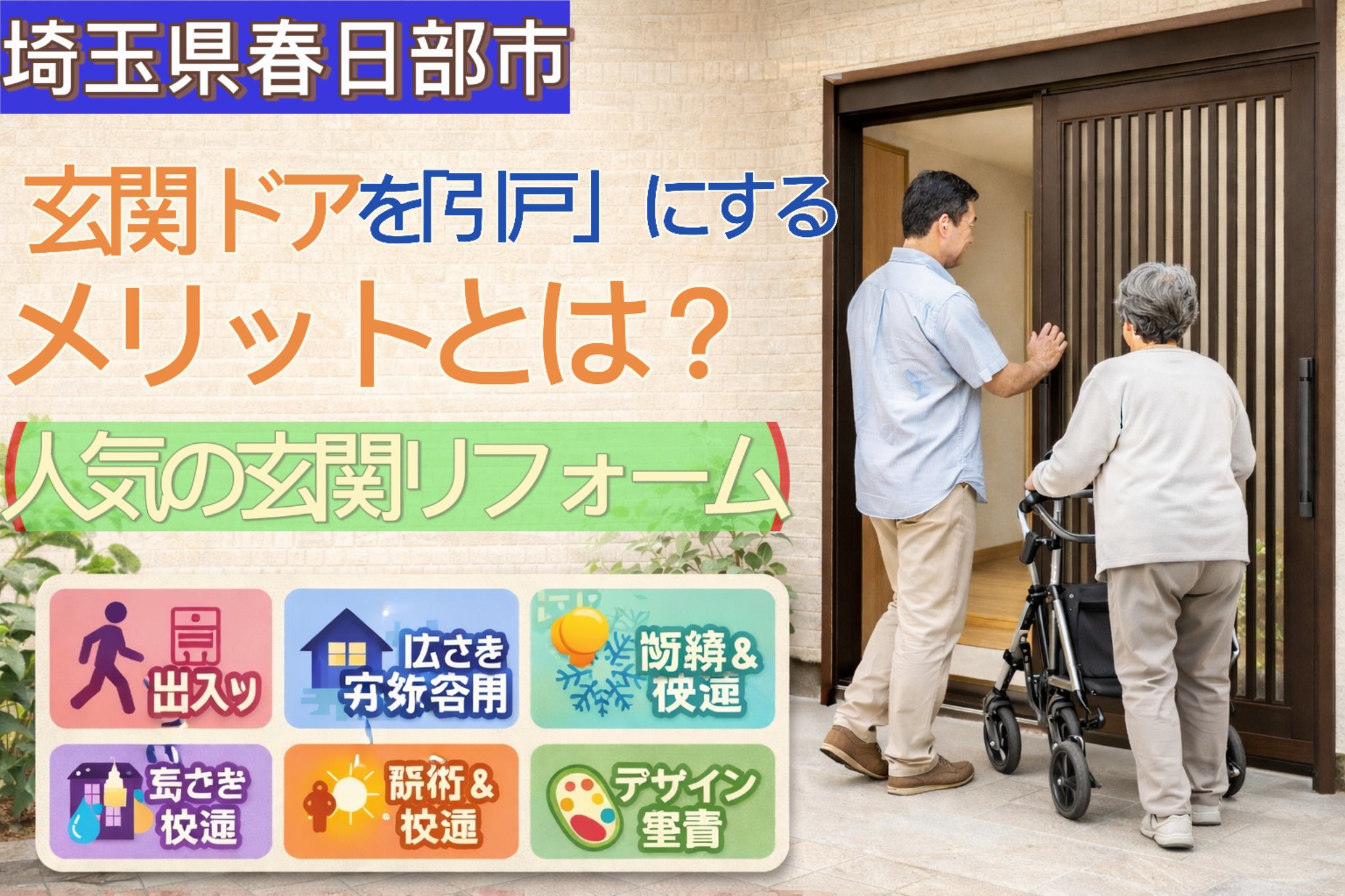 🚪玄関ドアを「引戸」にするメリットとは？埼玉県熊谷市で人気の玄関リフォーム✨