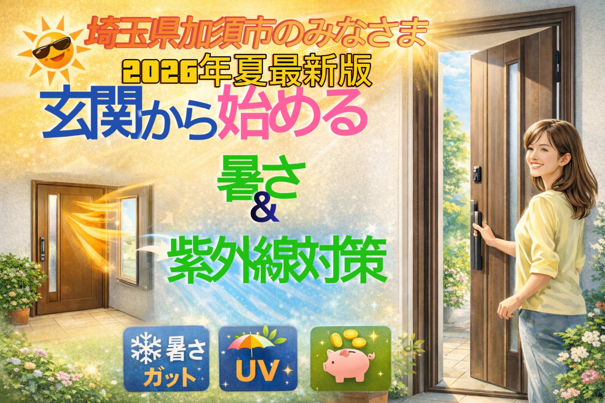 🚪【埼玉県加須市】夏の玄関が暑すぎる…🌞断熱ドアで快適＆省エネ対策！