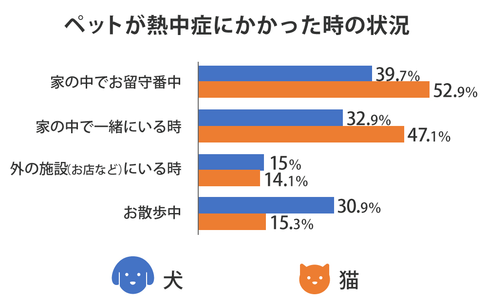 ペットが熱中症にかかった時の状況