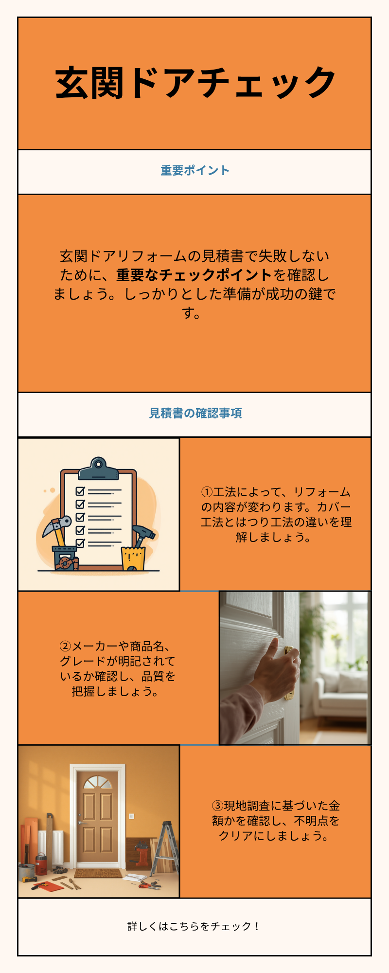 白岡市・上尾市 玄関ドア見積書チェックリスト