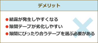 隙間テープのデメリット