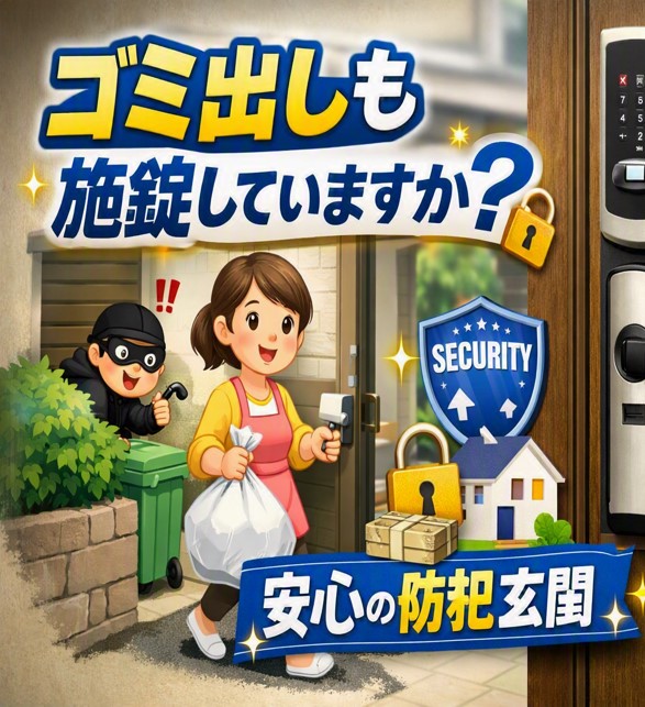 白岡市の皆さま、白岡市の皆様！「ゴミ出しだけのつもりが…」は危険⁉️埼玉県内の空き巣対策にYKK AP「ドアリモ」＆三協アルミ「ノバリス」のスマートキーが最強な理由♪