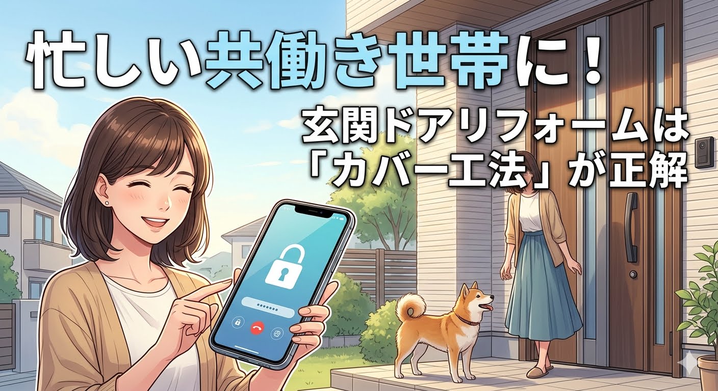 【最短1日】共働き世帯にこそ玄関ドアの「カバー工法」がおすすめな理由