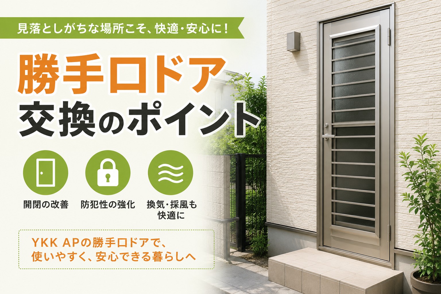 🚪幸手市で勝手口ドア交換｜開けにくい・寒い・防犯が心配…まとめて解決！