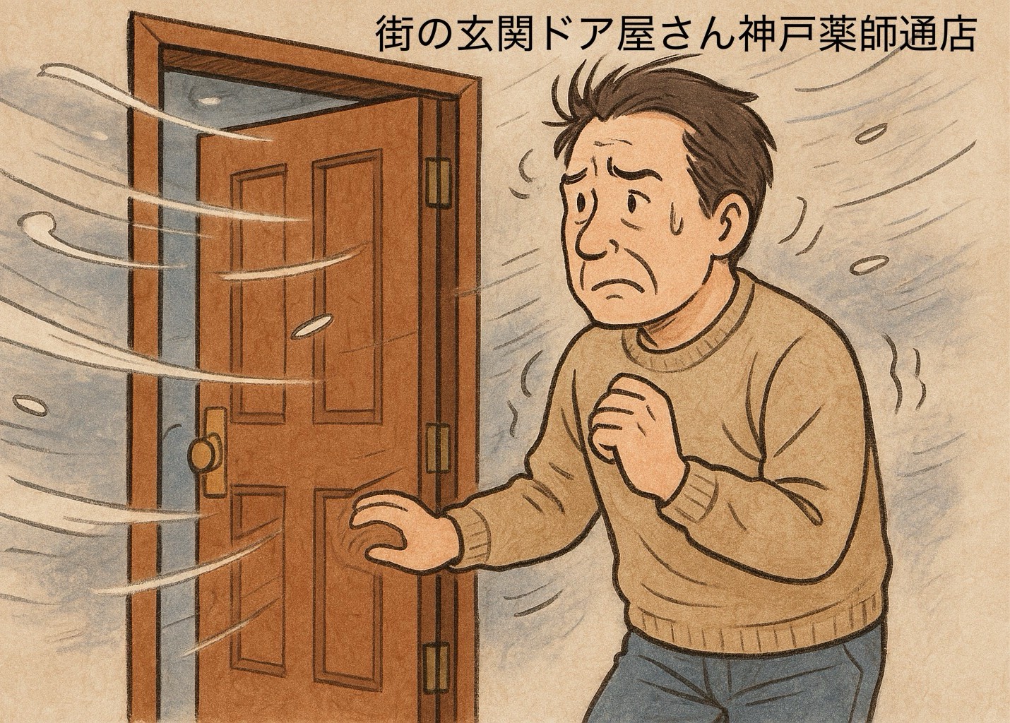 六甲おろしの季節ですね。冬の強風でガタガタ音がする玄関…もう変えませんか？