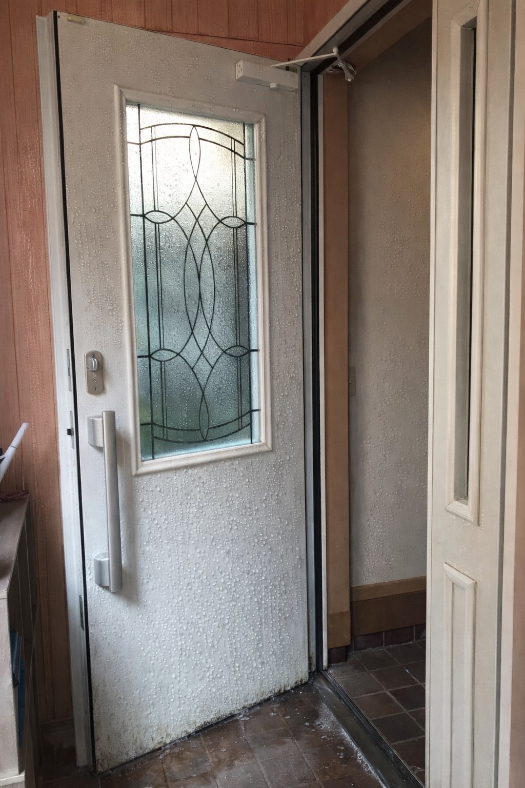 さいたま市岩槻区の皆さま、冬の玄関がビショビショ…💦 結露の原因と対策、最新ドア「ドアリモ」で解決！ |