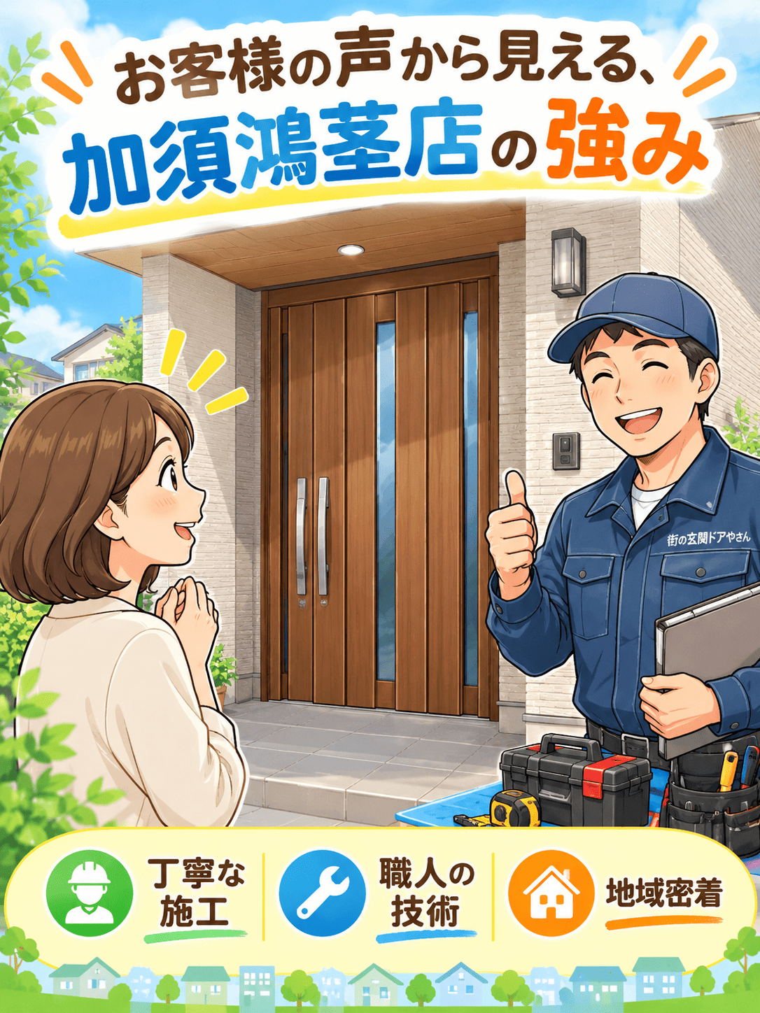 熊谷市及び行田市周辺の皆さま、「職人さんの技術とアイデアがすごい！」お客様の声から見える、街の玄関ドアやさん加須鴻茎店の強み🏠✨